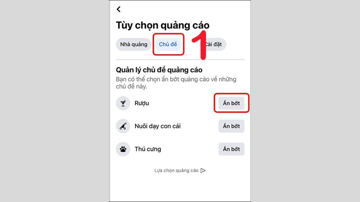 ẩn quảng cáo trên facebook