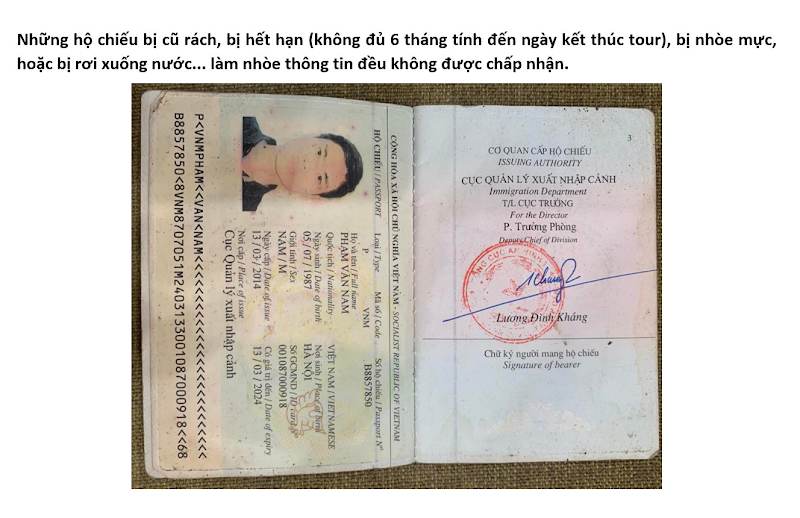 A passport with a stamp and a picture of a person Description automatically generated