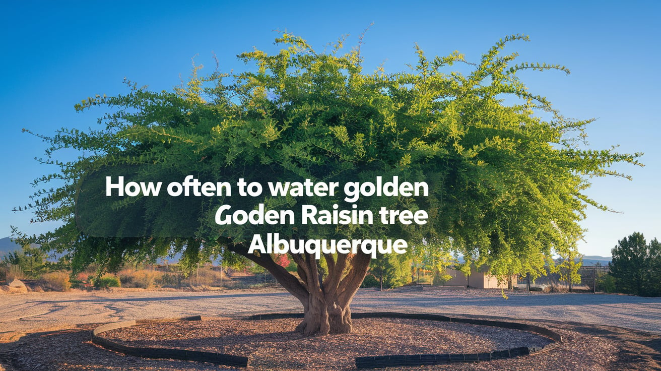 how often to water golden raisin trees Albuquerque