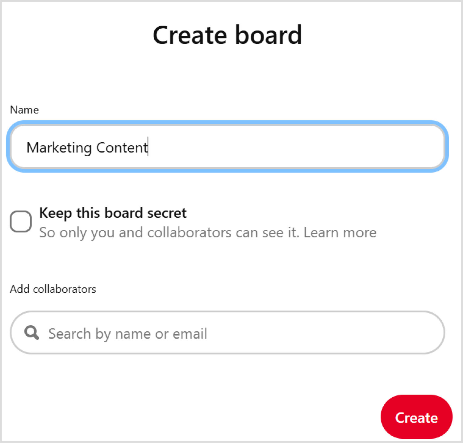 create board