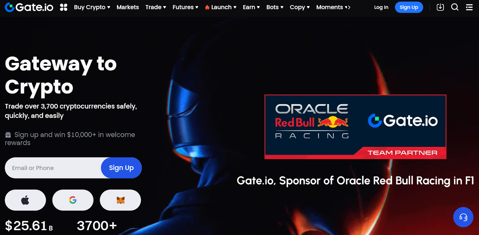  Gate.io landing page