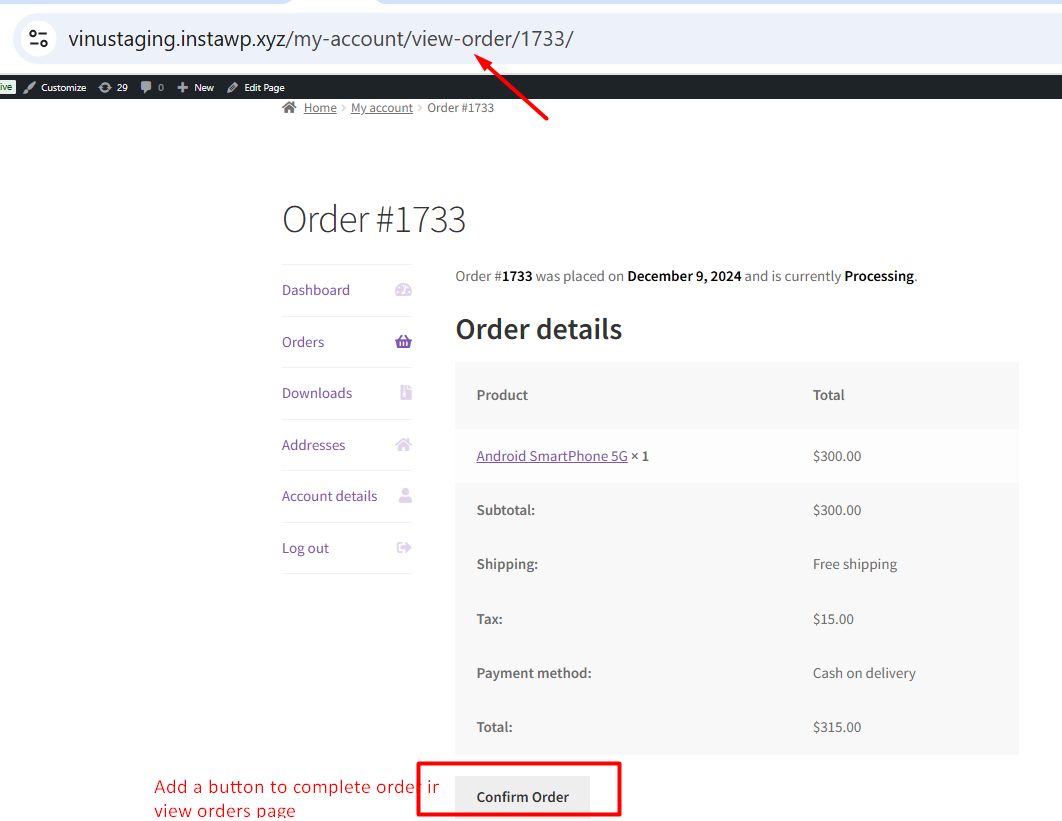 How to Allow Customers to Complete a Processing Order in WooCommerce? - Tyche Softwares