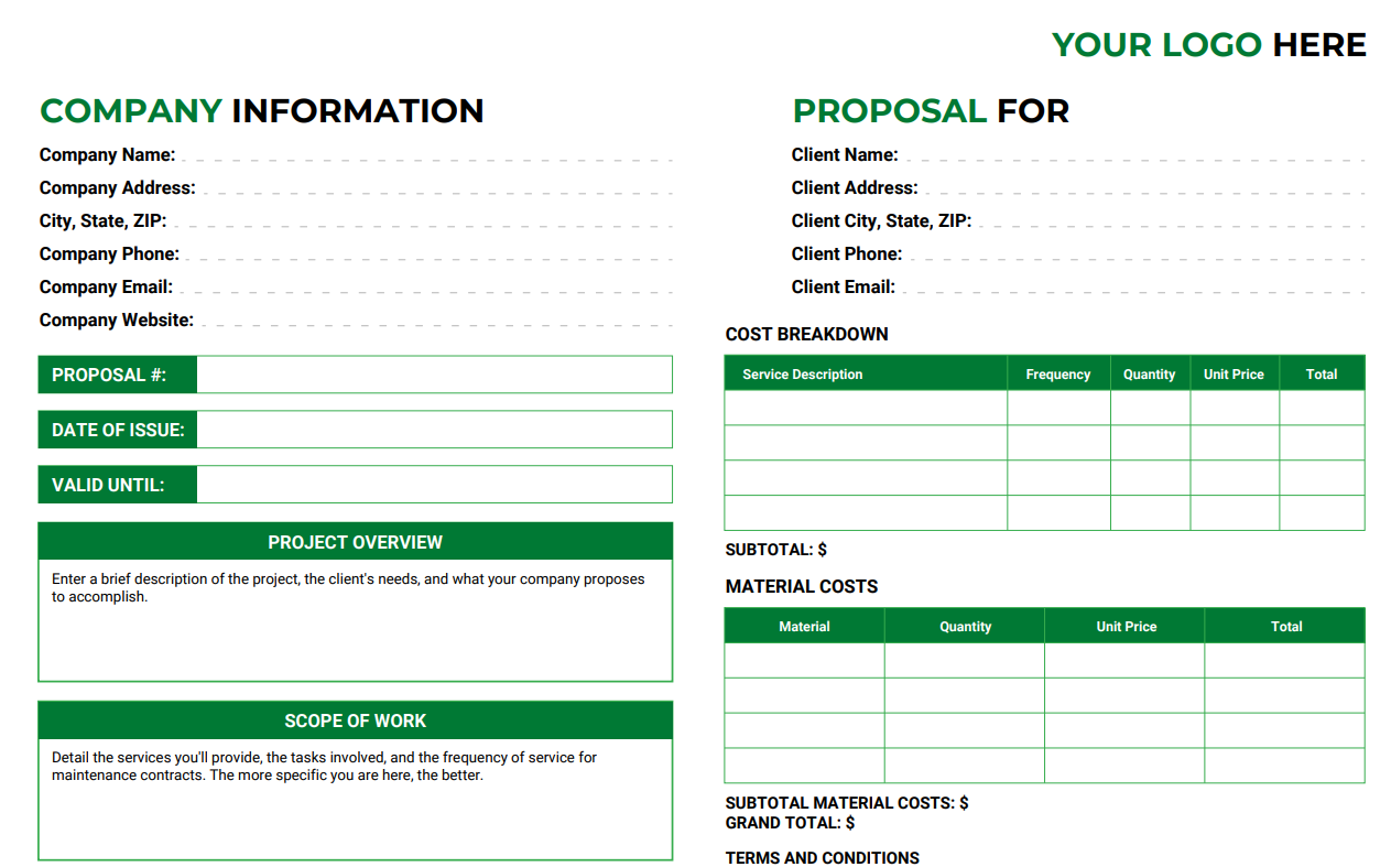 Landscaping Proposal template by Aspire