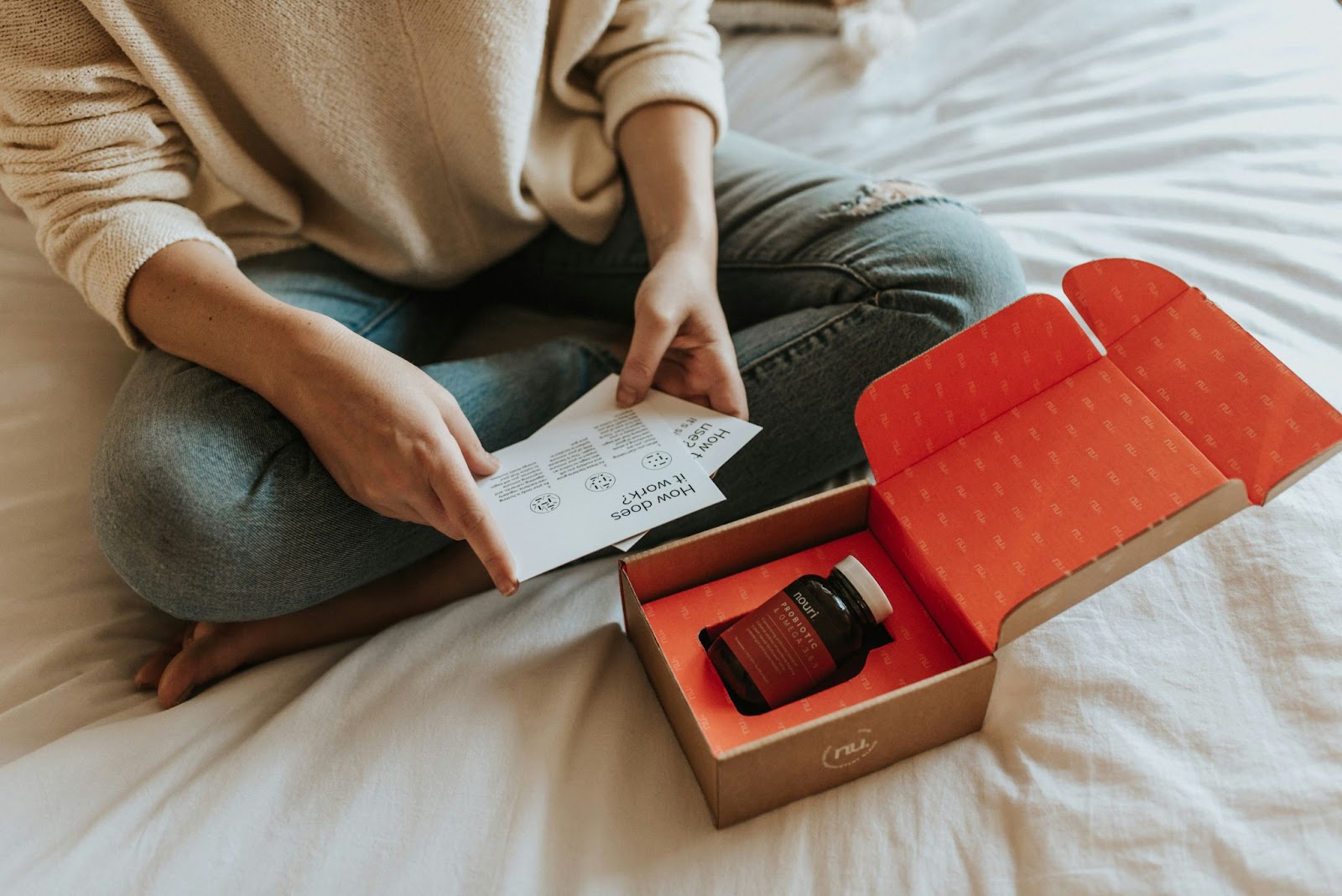 Girl with a open gift box.