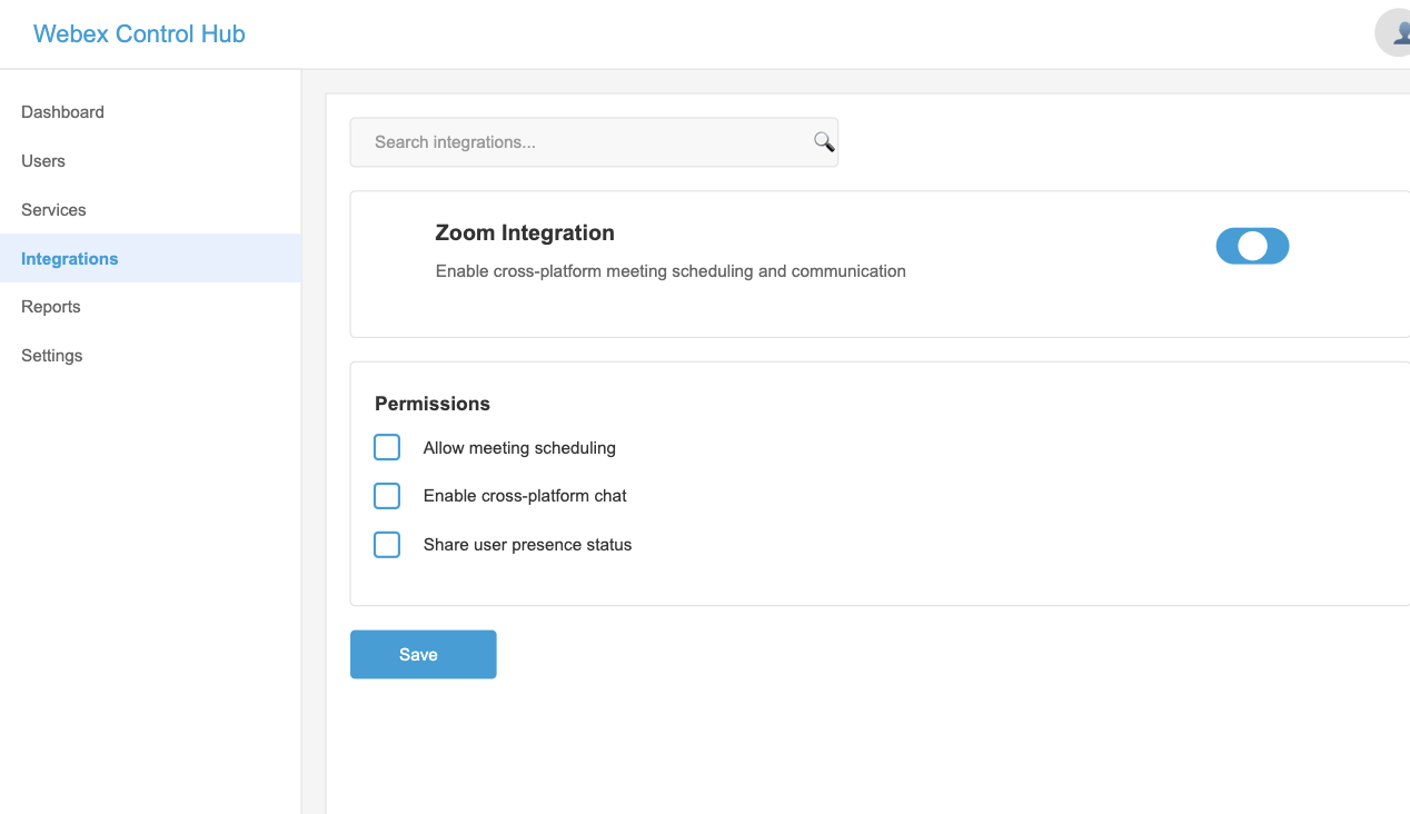 Webex Zoom integration