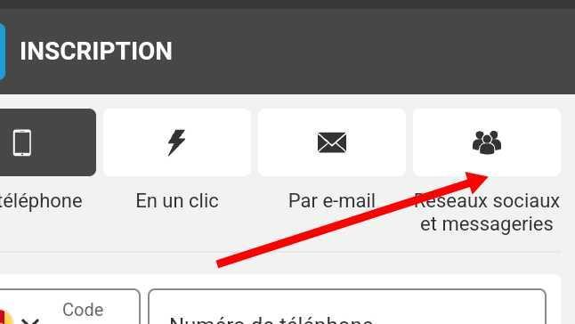 Inscription par réseaux sociaux