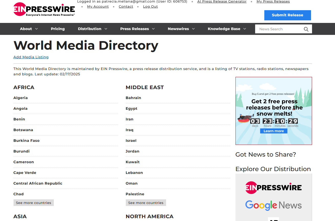 EIN Presswire Media Directory