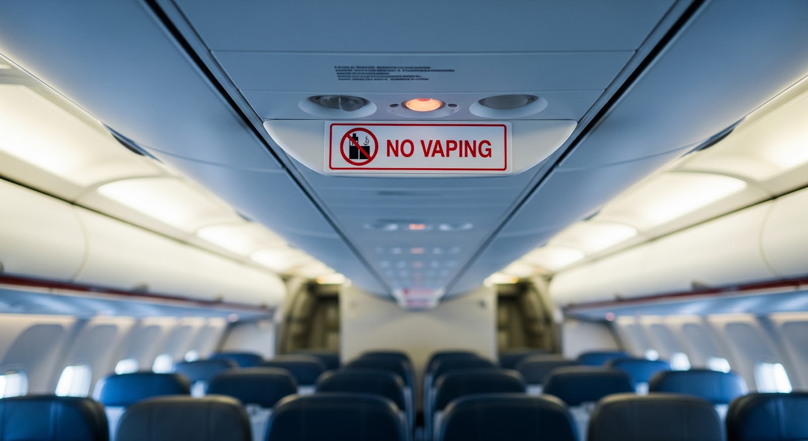 no vaping sign on a plane