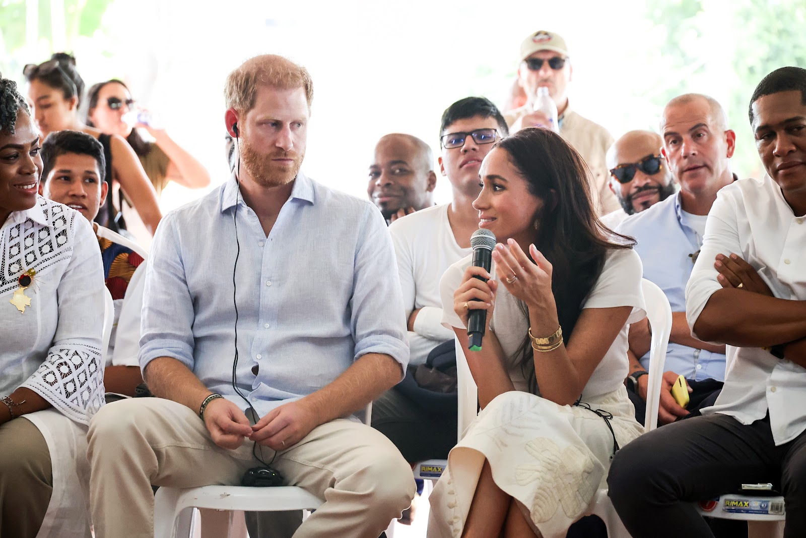 Prince Harry and Meghan, Duchess of Sussex, during their Colombia tour on August 18, 2024. | Source: Getty Images