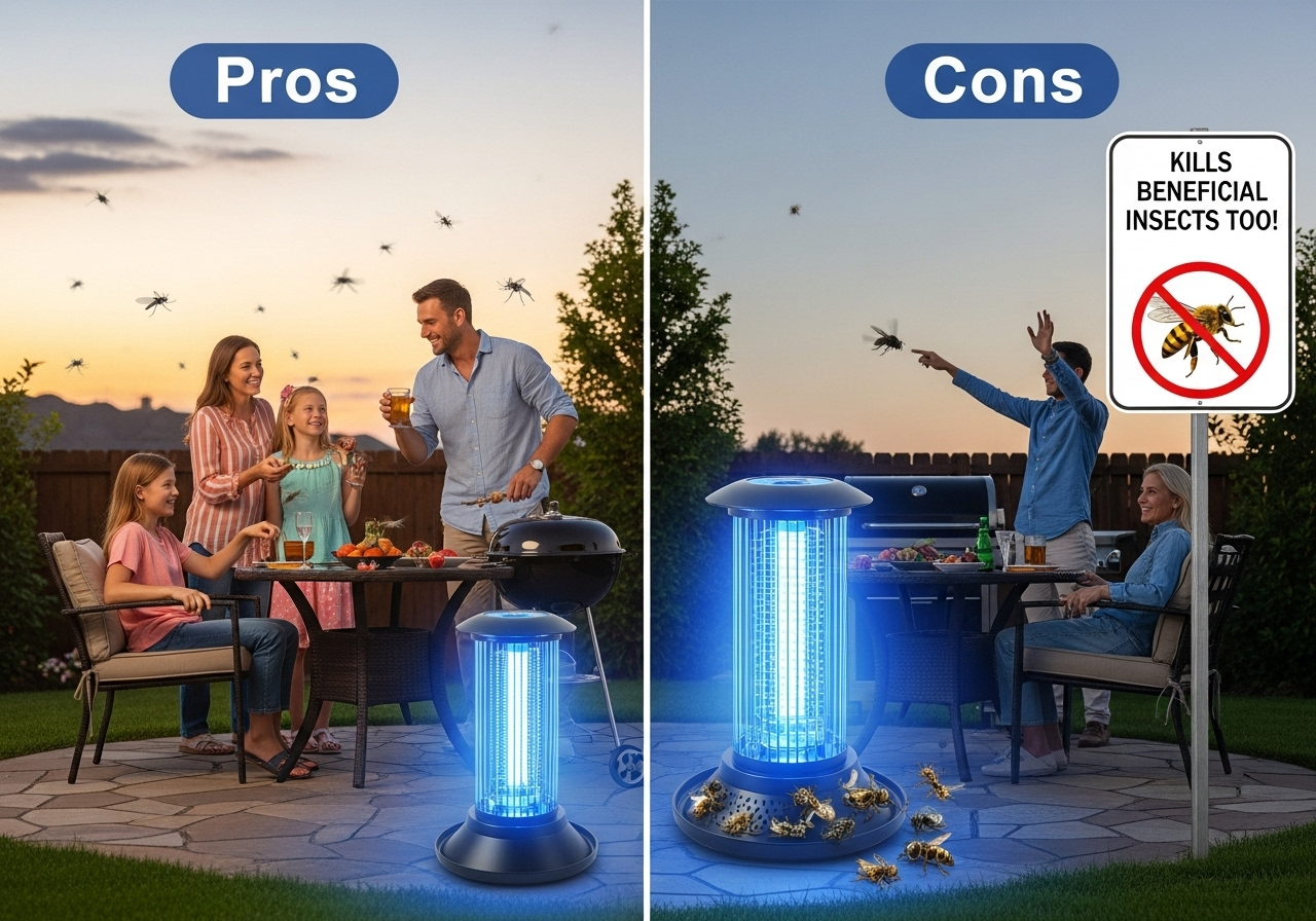 Pros and Cons of Bug Zappers Pros and Cons of Bug Zappers