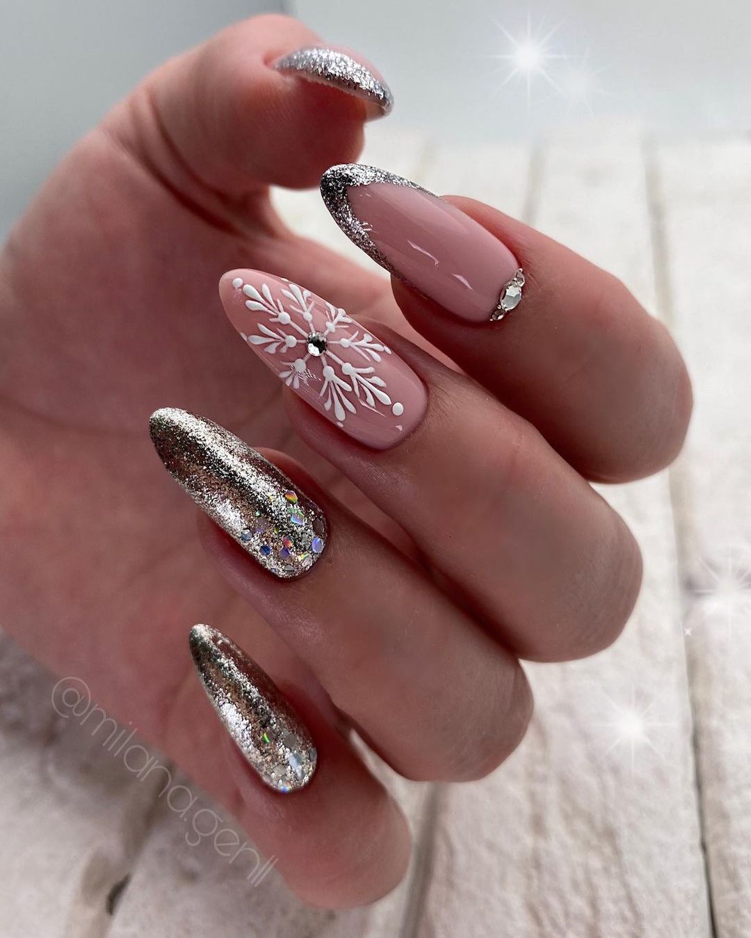 winter wedding nails long