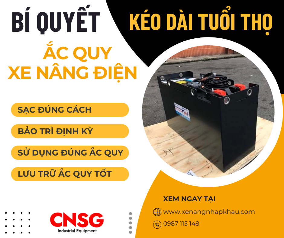 Bí quyết kéo dài tuổi thọ ắc quy xe nâng điện