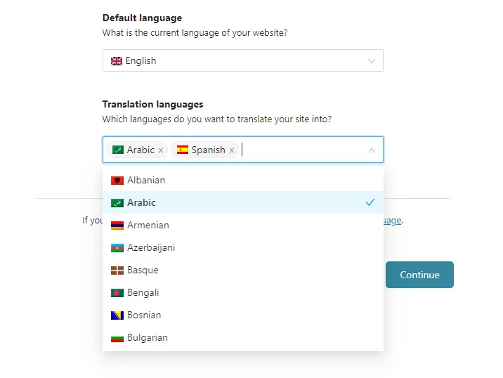 Select Languages 