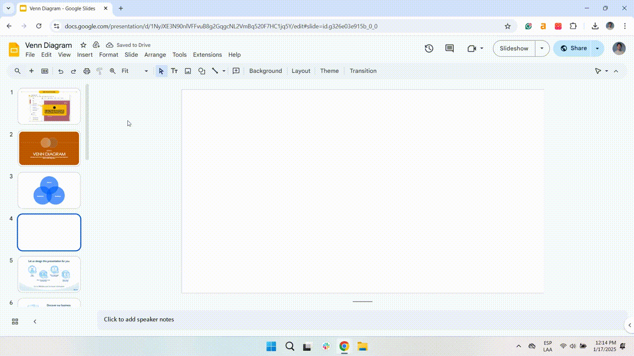 How to make a Venn diagram on Google Slides