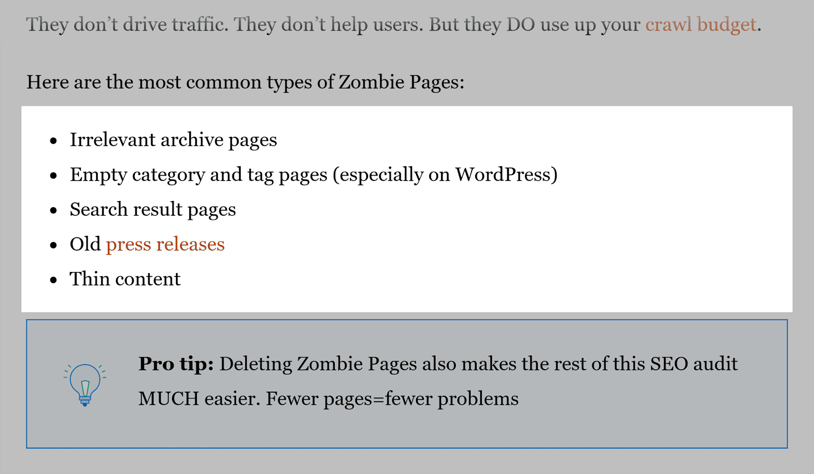 Backlinko – SEO Site Audit – Bullets