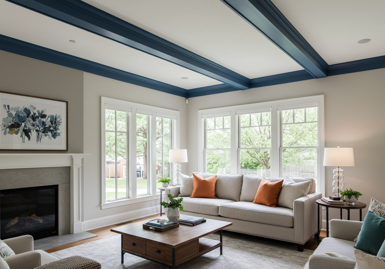 Ceiling with Painted Beams