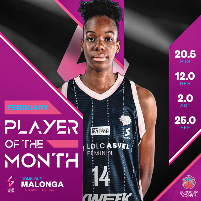 Eurocup féminine : Dominique Malonga MVP du mois de février