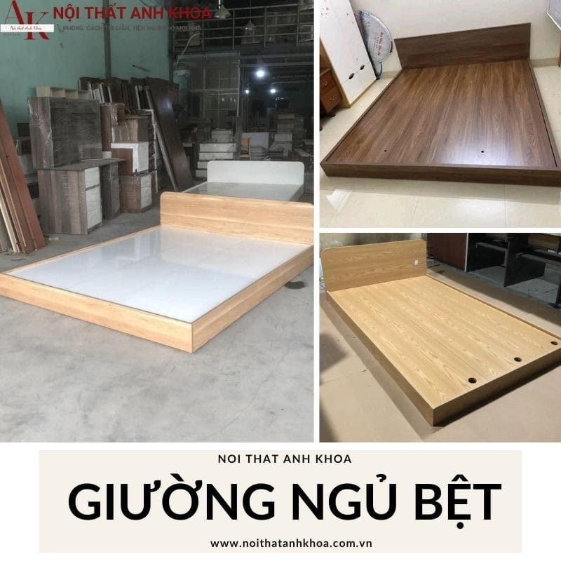 Giường ngủ bệt gỗ công nghiệp tại Nội Thất Anh Khoa