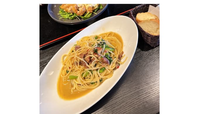 和食TRATTORIA-きなり-：ホタルイカと菜の花のペペロンチーノ
