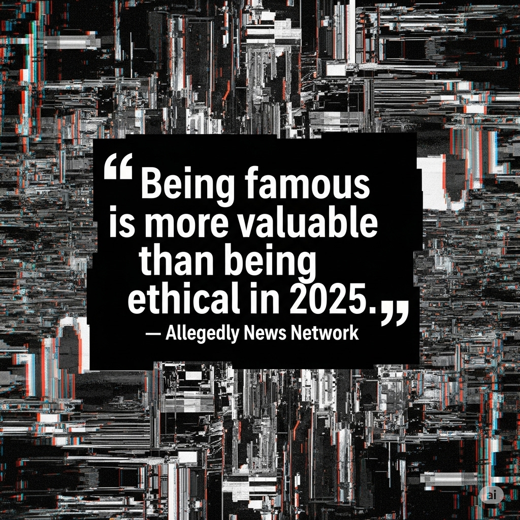 “Bold quote about fame and financial scams over crypto theme