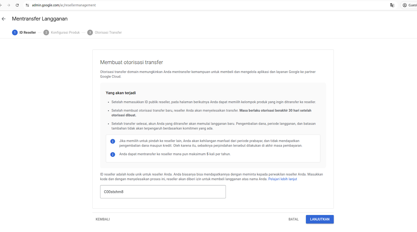 Transfer Google Workspace