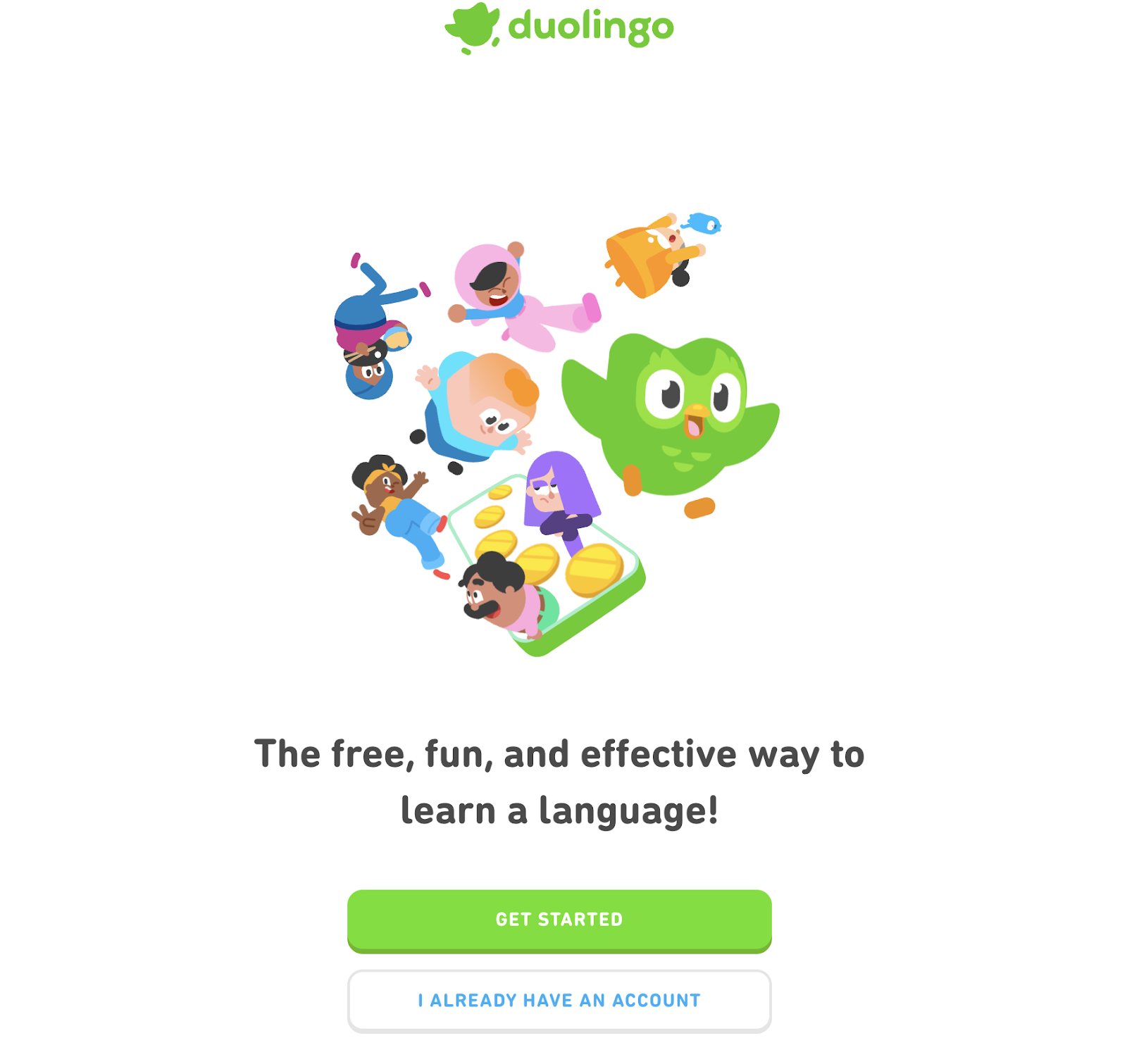 Captura de pantalla de la app Duolingo