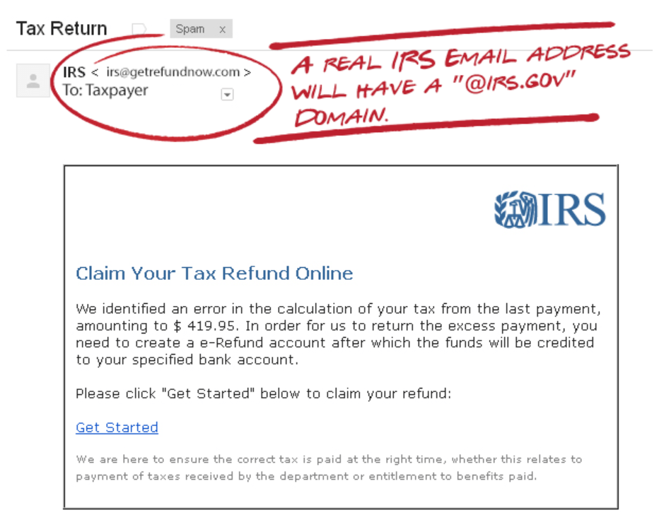 A close-up of a tax refund form
Description automatically generated