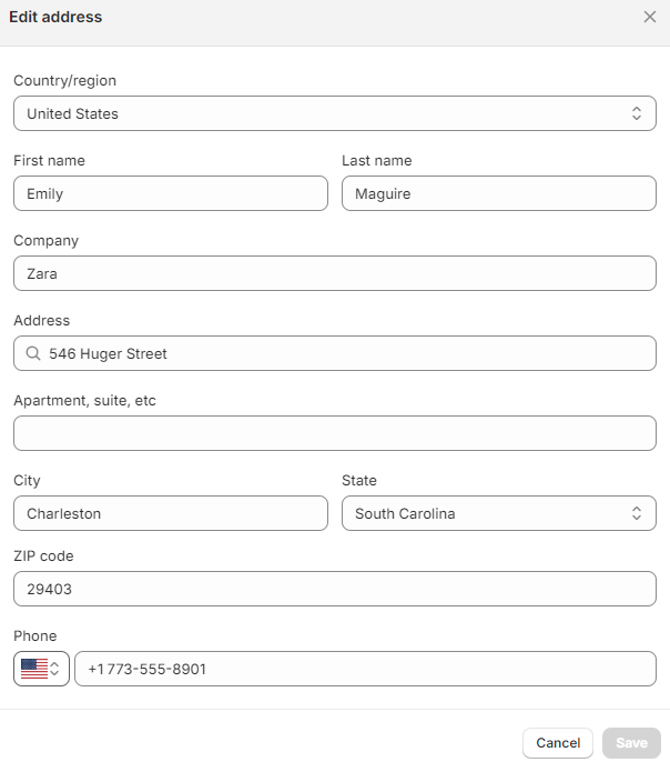 Update Address Details