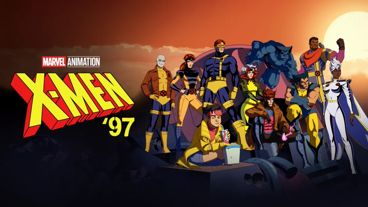 key art for Xmen 97. Includes cyclops, beast, storm, etc