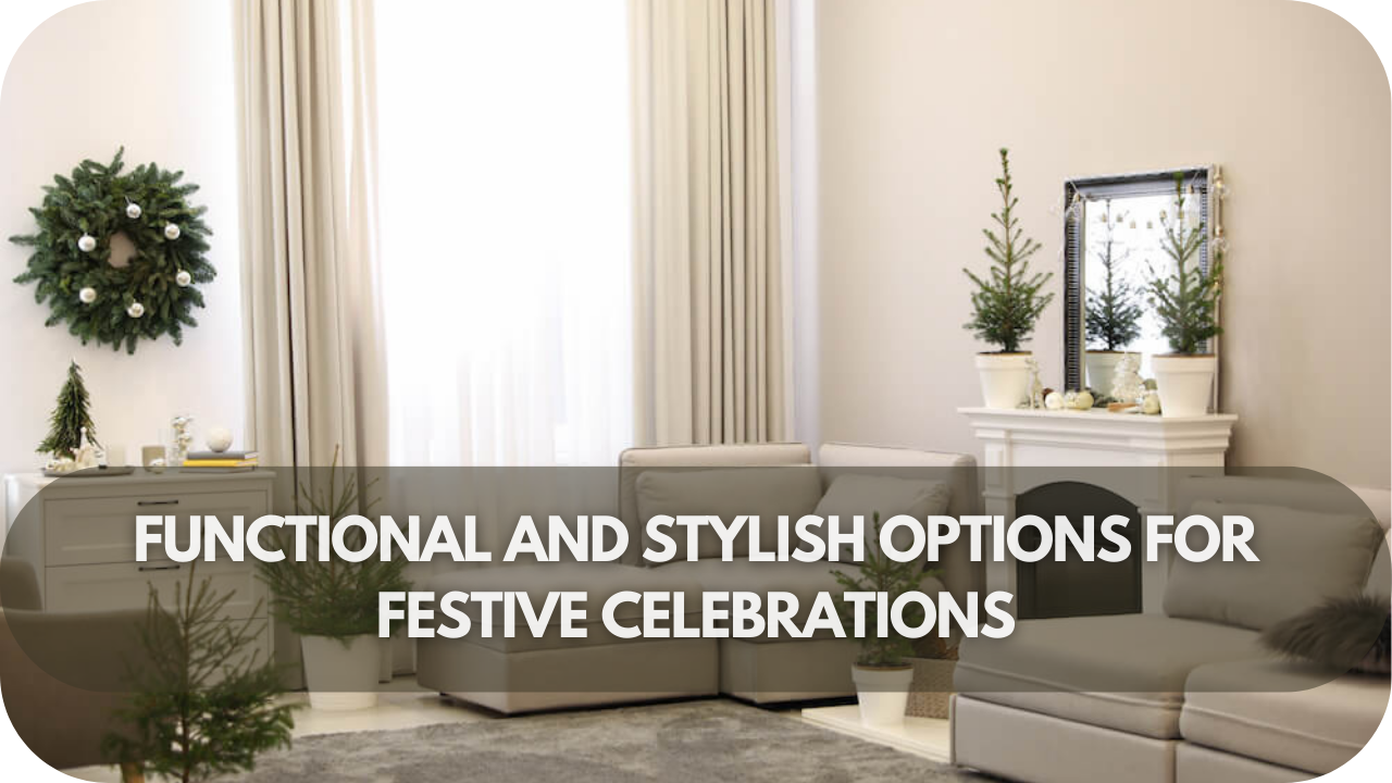 Practical yet stylish window covering options for a festive and functional look.