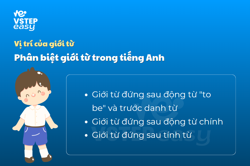 Vị trí của giới từ