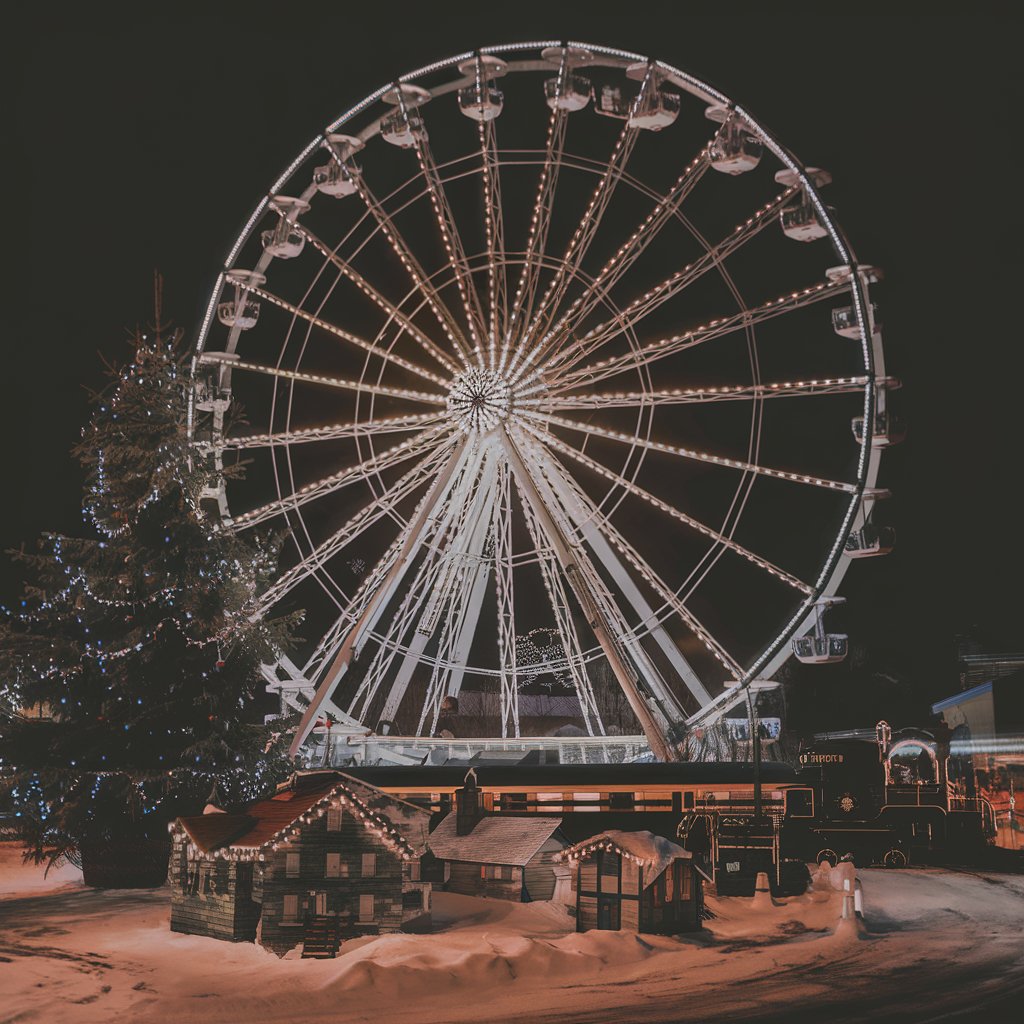 Ferris Wheel Christmas Tree with Train and Village Temu