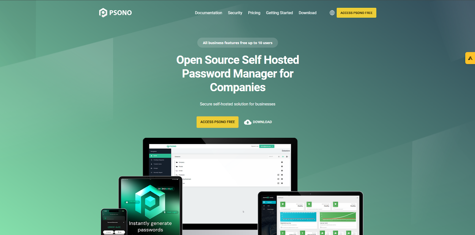 Psono is an open-source, self-hosted password manager designed to securely store and manage your credentials.