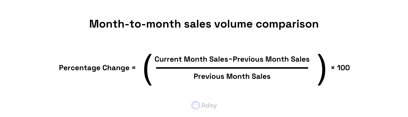 Formula for month-to-month sales volume comparison