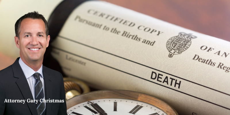 Experienced Wrongful Death Attorney Gary Christmas filing a wrongful death suit, fighting for a financial compensation for the victim's family