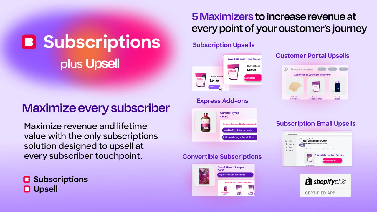 Bold subscriptions offer different features to simplify your subscription model. 