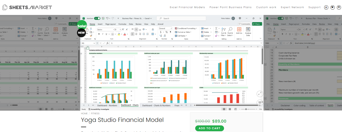 yoga studio financial model