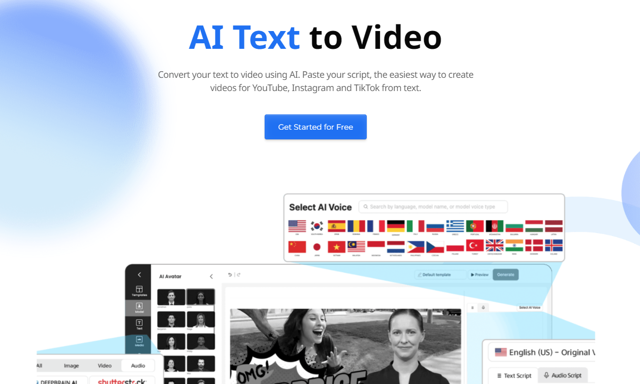 DeepBrain AI - Best AI Script Video Generator with Human Avatar