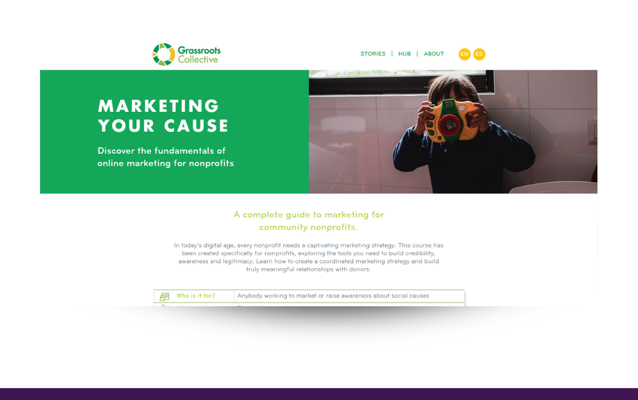 Grassroots Collective course homepage