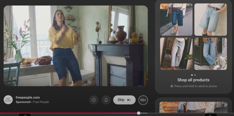 YouTube video ad screengrab