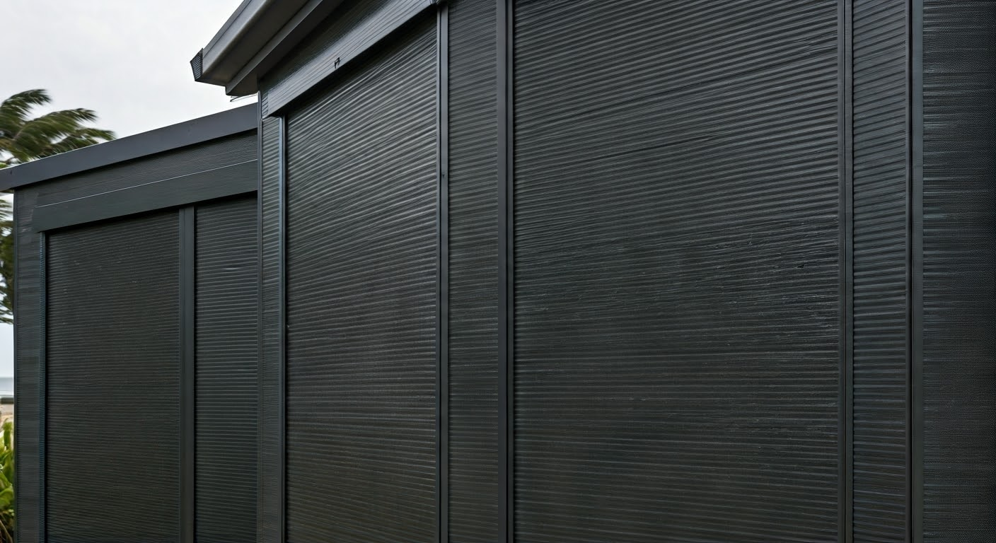 Storm shutters on a house