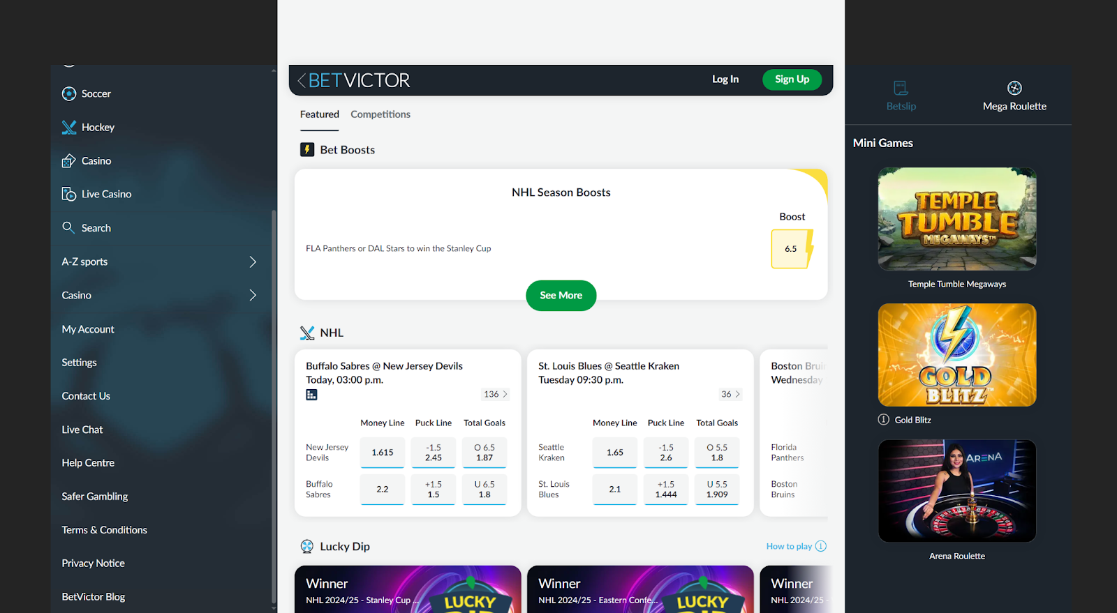 BetVictor NHL Betting Sites