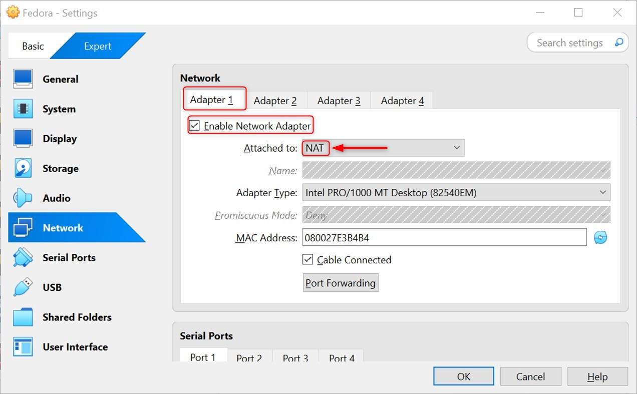 network settings