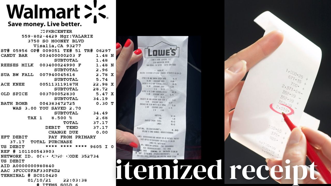 itemized receipt