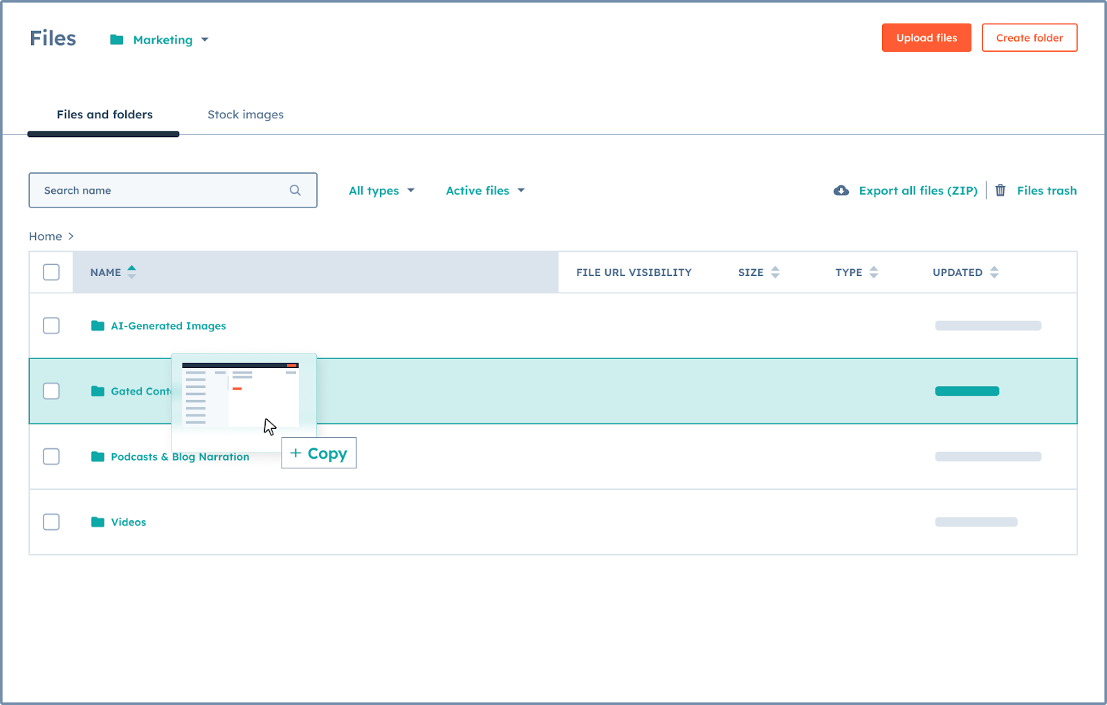 Screenshot of the HubSpot Content Hub interface, showcasing its content management features.