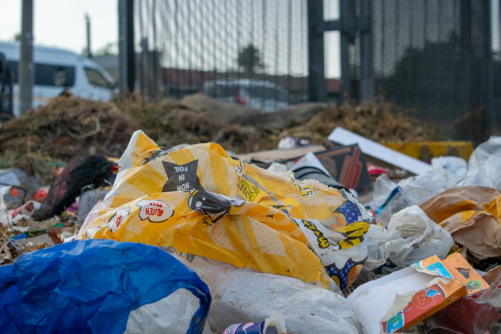 A pile of litter near the road in Cloetesville.