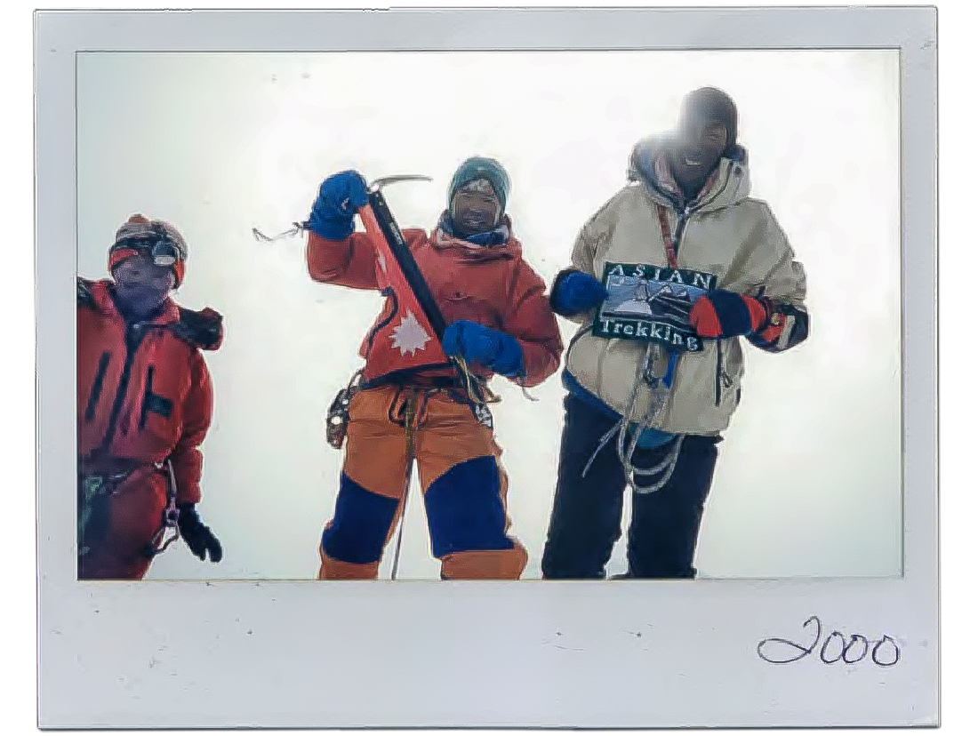 Lhakpa's on top of Everest for the first time in 2000
