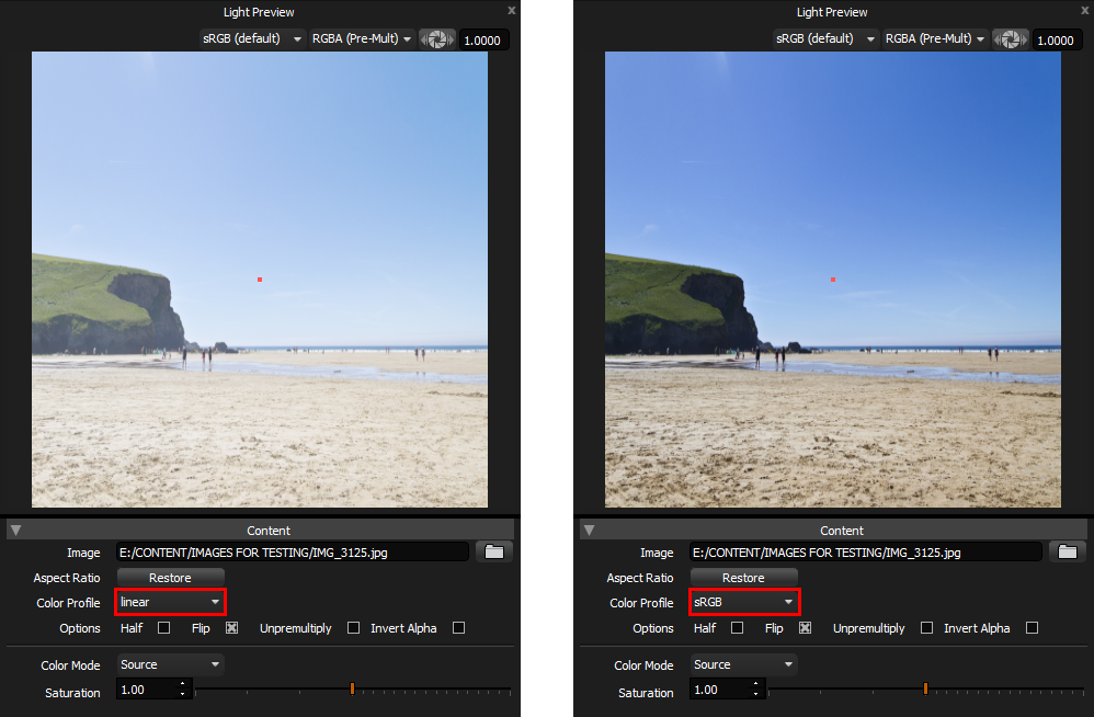 loaded image lut compare