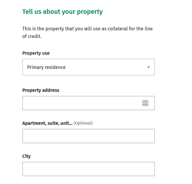 A screenshot indicating the "property use" and "primary residence" submenus mentioned in step 3.