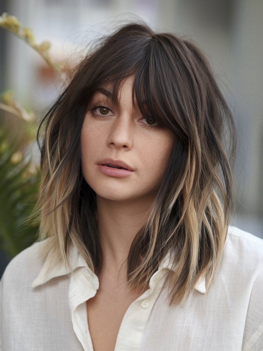 29. Jagged Layers with Thinned-Out Bangs